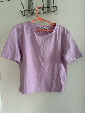 Zara Pastel Purple Tee Size S